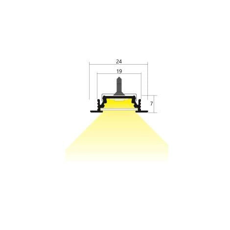 Profilo in Alluminio da Incasso 1m per Strisce LED fino a 10mm