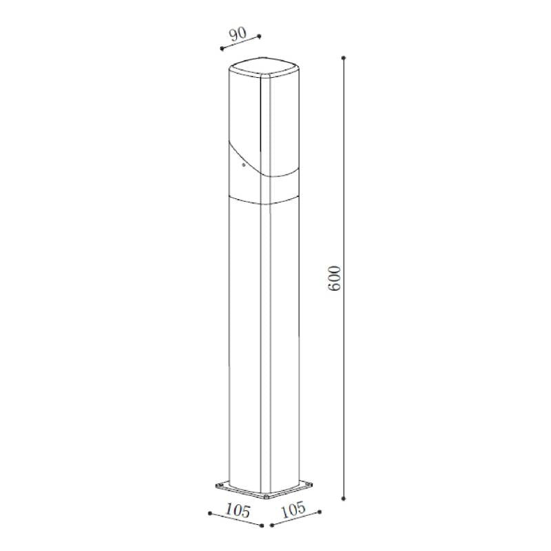 Lampioncino per Esterni LED 60 cm Alluminio Pelly