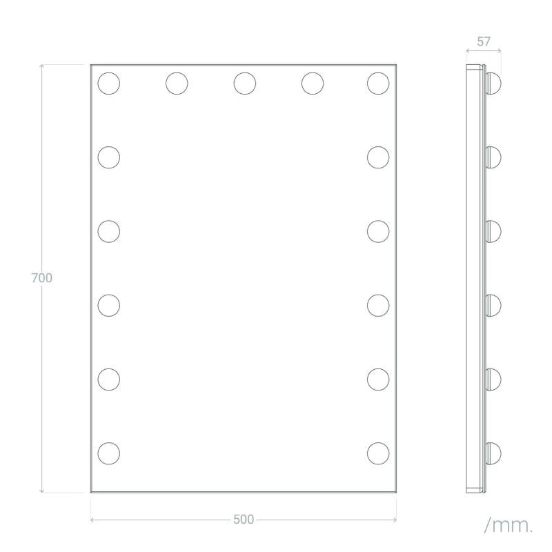 Specchio da Bagno con Luce LED 70x50 cm Essauira